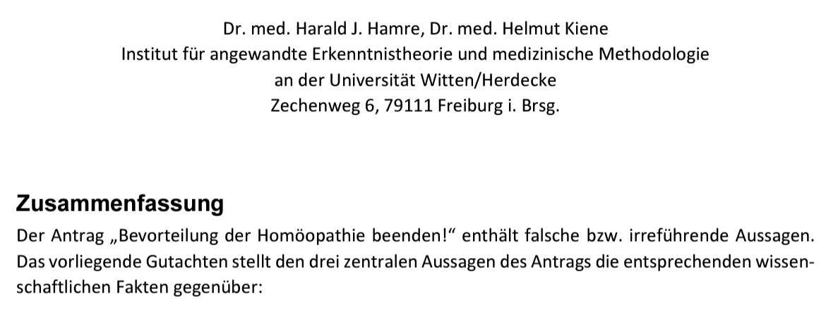 Anti-Homöopathie Antrag falsch und irreführend