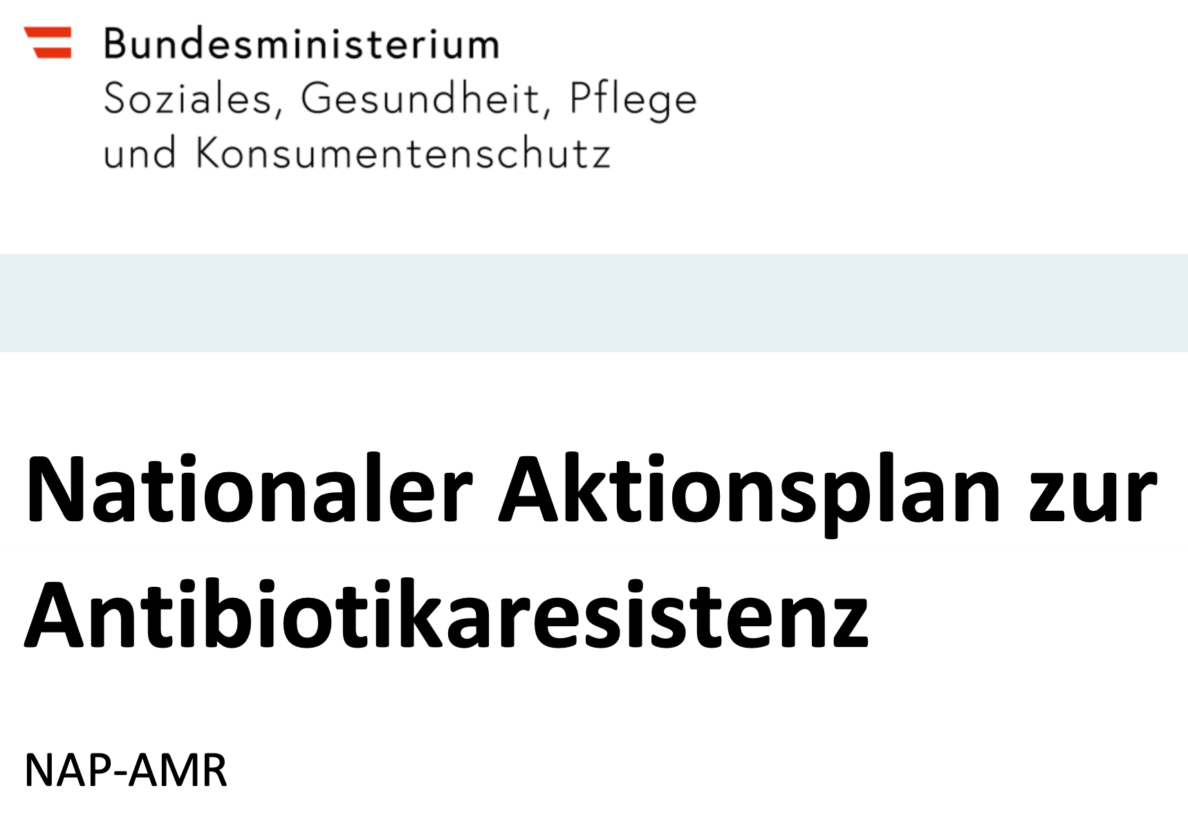 NAP-AMR: Der Nationale Aktionsplan zur Antibiotikaresistenz